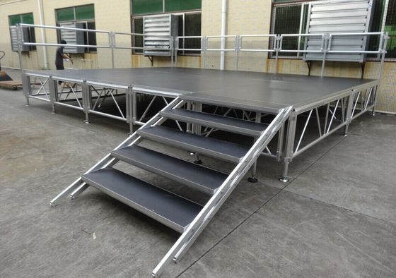 Aluminum Stage Platform Adjustable Height Sturdy Frame Non-Slip Surface for Outdoor Shows and Exhibitions