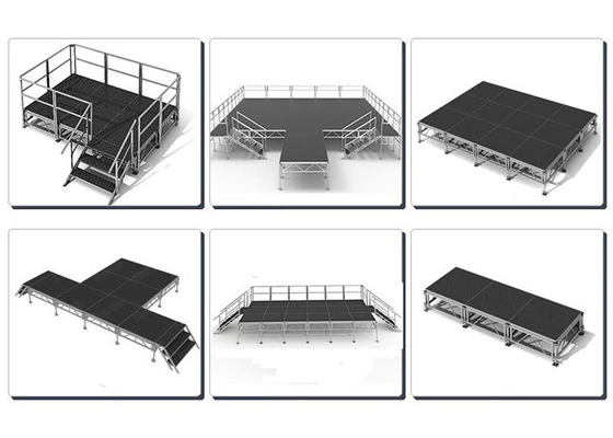 Anti Skid Fireproof Portable Aluminum Stage Platform Square Stage Truss System