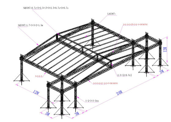 Display Shelves Stage Roof Truss For Outdoor Events Fireproof Non Rust